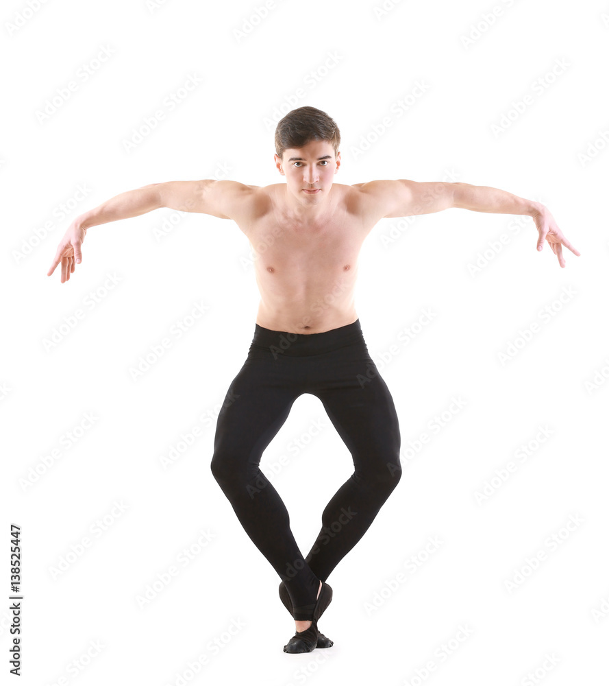 Handsome young ballet dancer on white background Handsome young ballet dancer on white background