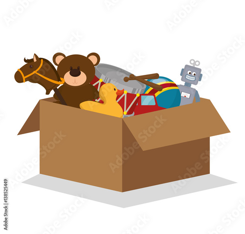 set kids toys icons vector illustration design