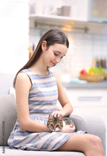 Beautiful young woman with ...
