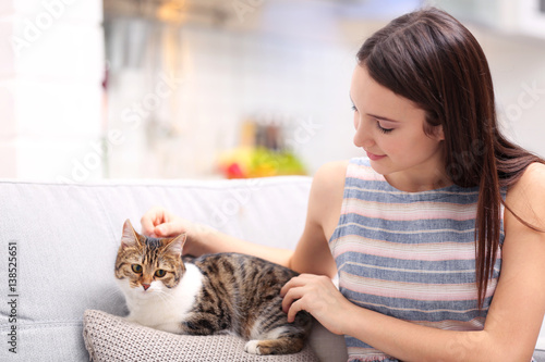 Beautiful young woman with ...