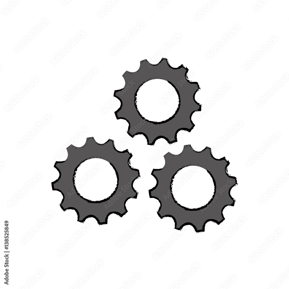 Gears machinery piece icon vector illustration graphic design Gears machinery piece icon vector illustration graphic design