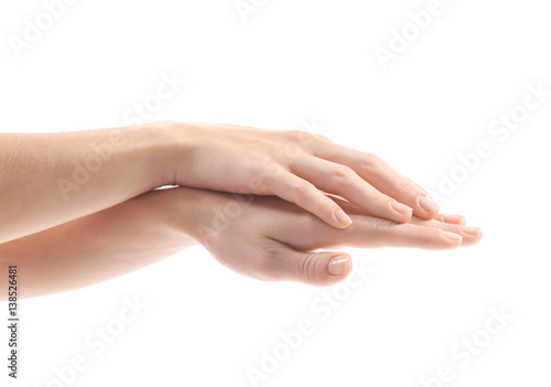 Female hands  isolated on white