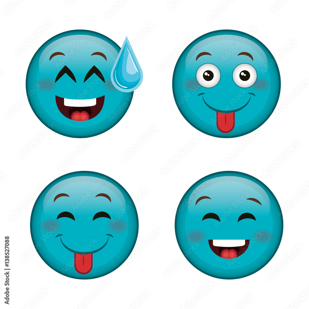 Fototapeta premium emoticons faces characters icons vector illustration design