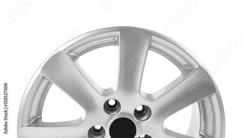 Car wheel on white background