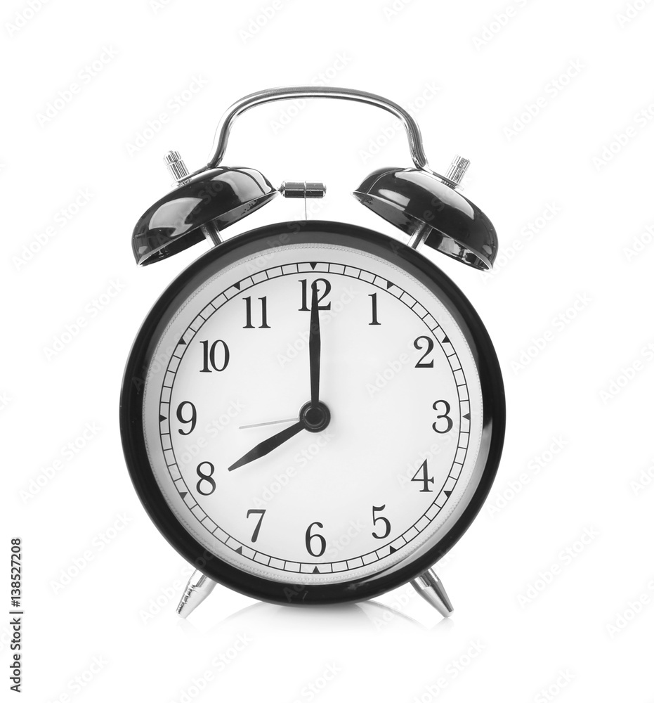 Alarm clock isolated on white Alarm clock isolated on white