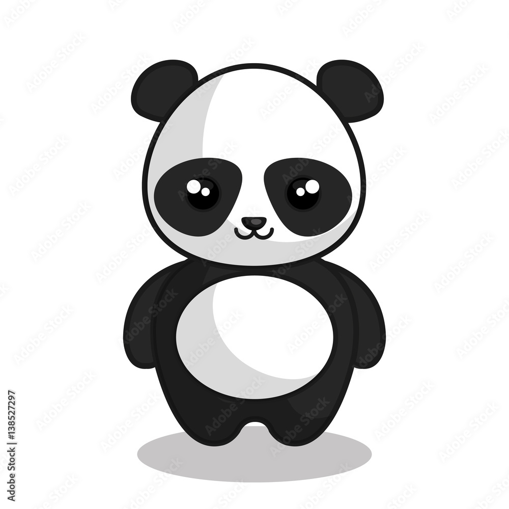 Fototapeta premium cute panda kawaii style vector illustration design