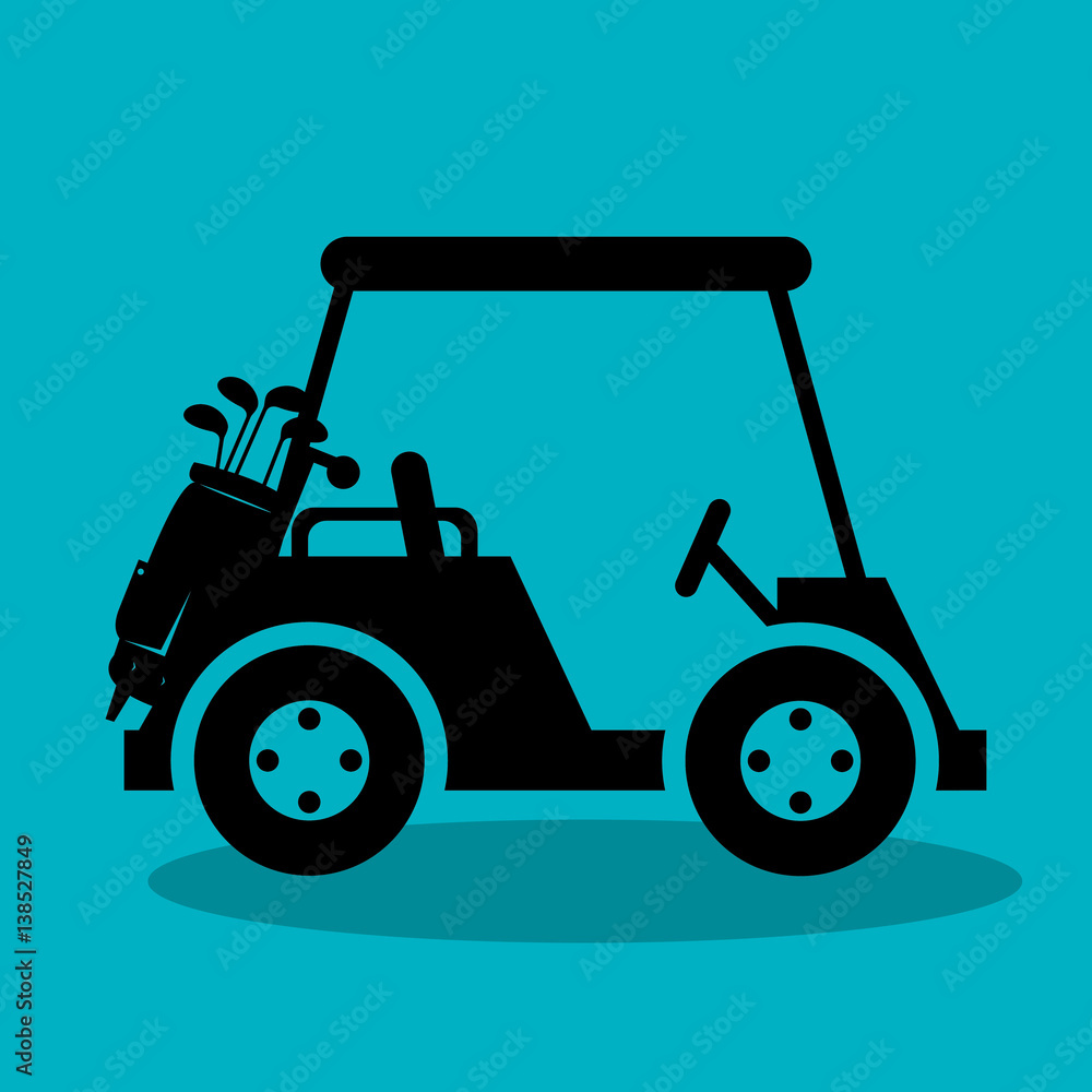 Naklejka premium golf sport cart emblem icon vector illustration design