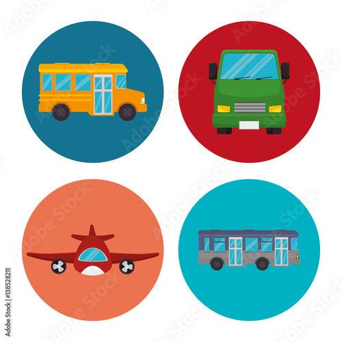 means of transport icons vector illustration design