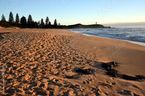 Sunrise at the beach of Tuross Head in summertime early morning. Tuross Head is a seaside village on the south coast of New South Wales  Australia.