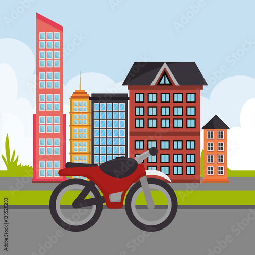 motorcycle transport vehicle icon vector illustration design