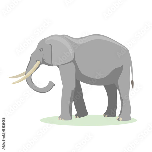 African elephant cartoon vector illustration.