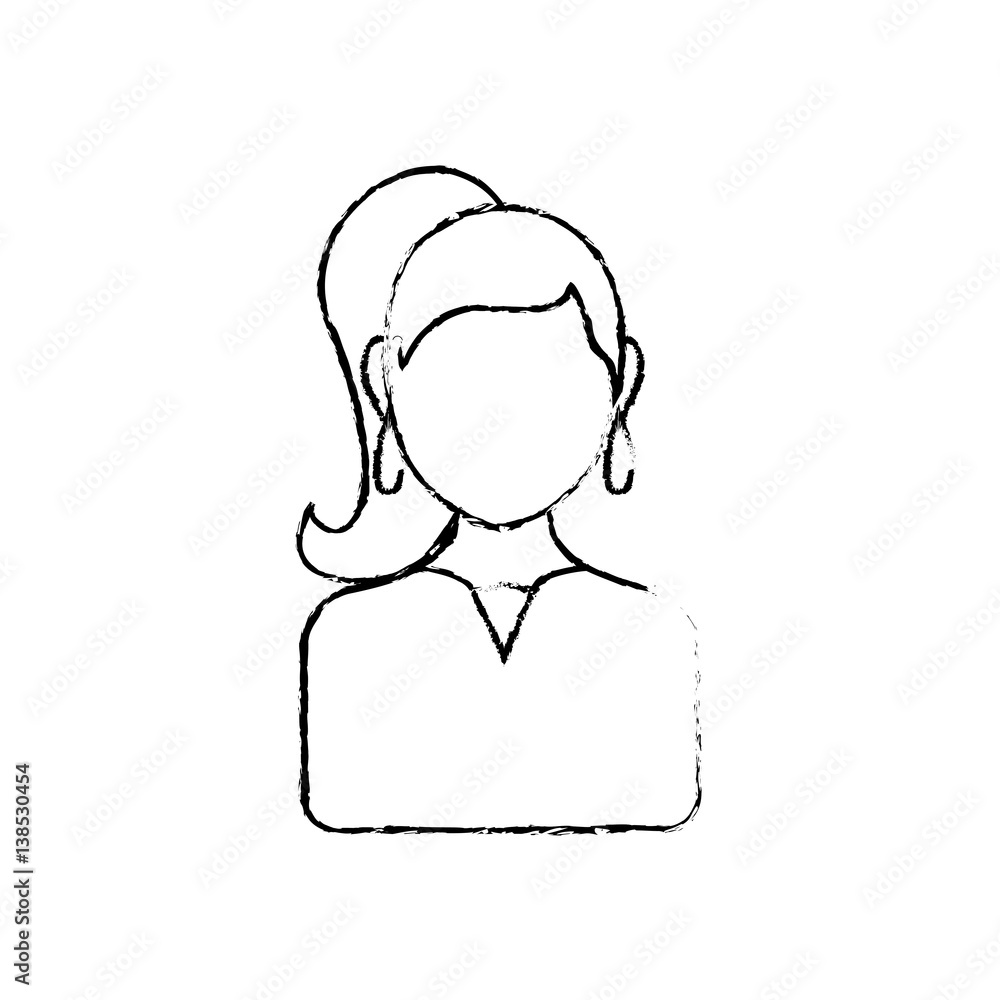 Woman faceless head icon vector illustration graphic design