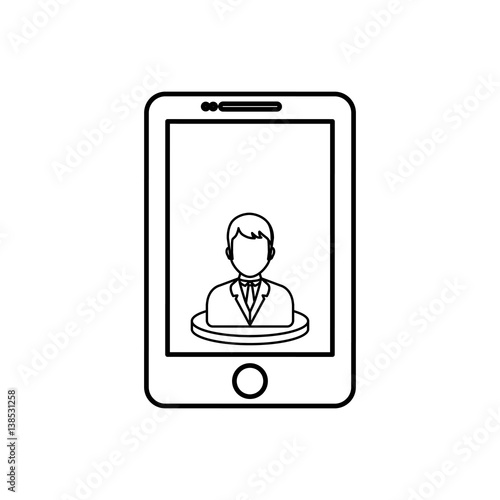 Mobile smartphone technology icon vector illustration graphic design