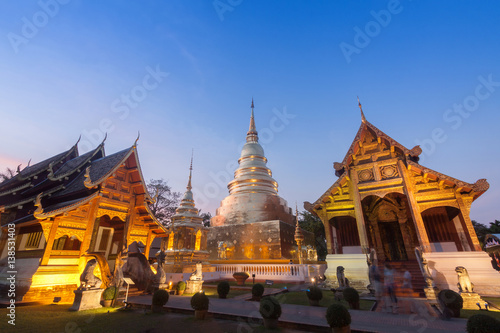 Phra Singh temple twilight time ,Chiang Mai Thailand © teerapon1979