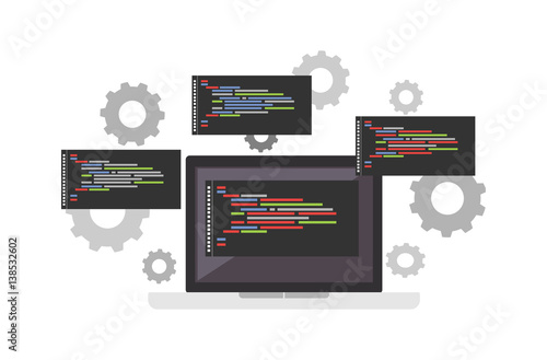 Code or programming concept. Banner illustration of application development concept.