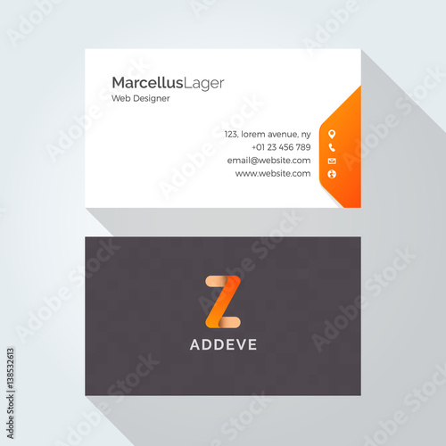 Z Letter Alphabet logo corporate business card design template