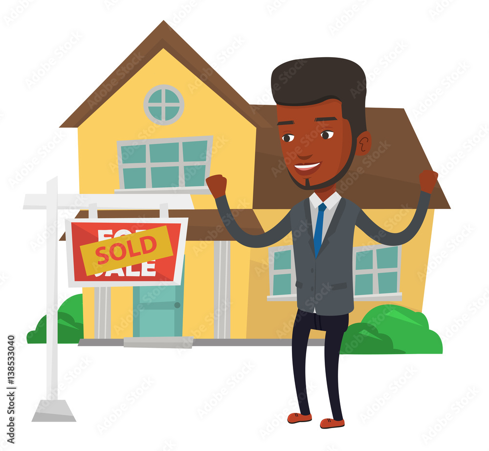 Real estate agent signing contract. Real estate agent signing contract.