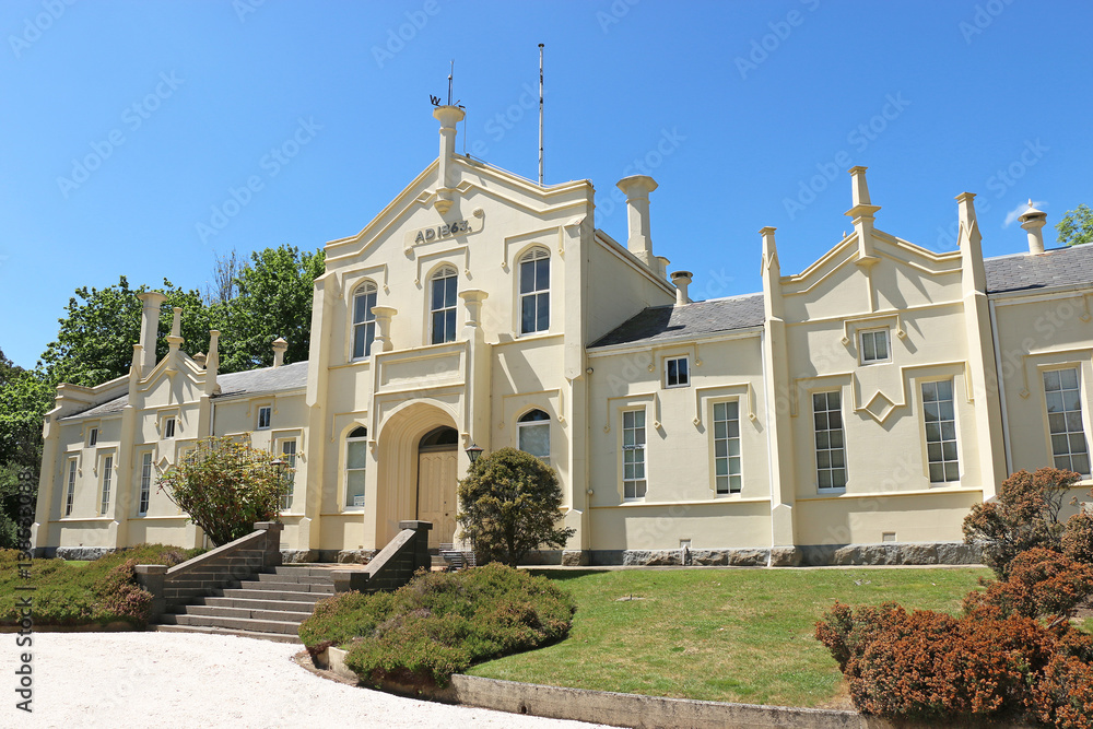 CRESWICK, VICTORIA, AUSTRALIA - October 23, 2015: The original Tudor-style Creswick Hospital (1863) ceased to function as a hospital in 1912 when it became part of the School of Forestry