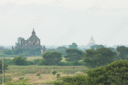 Epic image of mystical temples in Bagan, Burma 