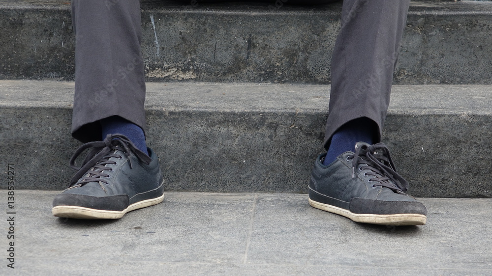 Shoes Of Man On Steps Shoes Of Man On Steps