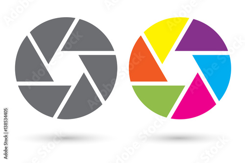 Shutter icon isolated on white background, for web design, app, logo, UI, vector illustration
