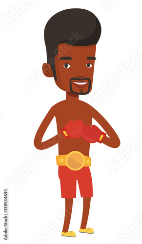 African-american confident boxer.