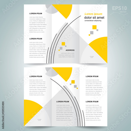 brochure design template vector tri-fold geometric abstract circles