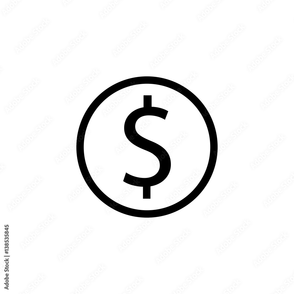Dollar coin solid icon, finance and business, dollar sign vector graphics, a filled pattern on a white background, eps 10. Dollar coin solid icon, finance and business, dollar sign vector graphics, a filled pattern on a white background, eps 10.