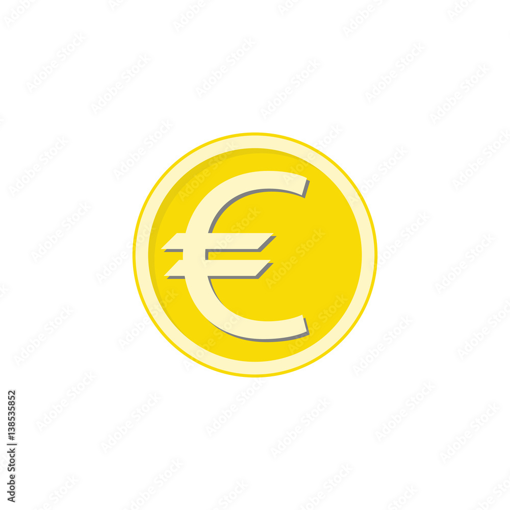Gold euro coin flat icon, finance and business, euro sign vector graphics, a colorful solid pattern on a white background, eps 10. Gold euro coin flat icon, finance and business, euro sign vector graphics, a colorful solid pattern on a white background, eps 10.