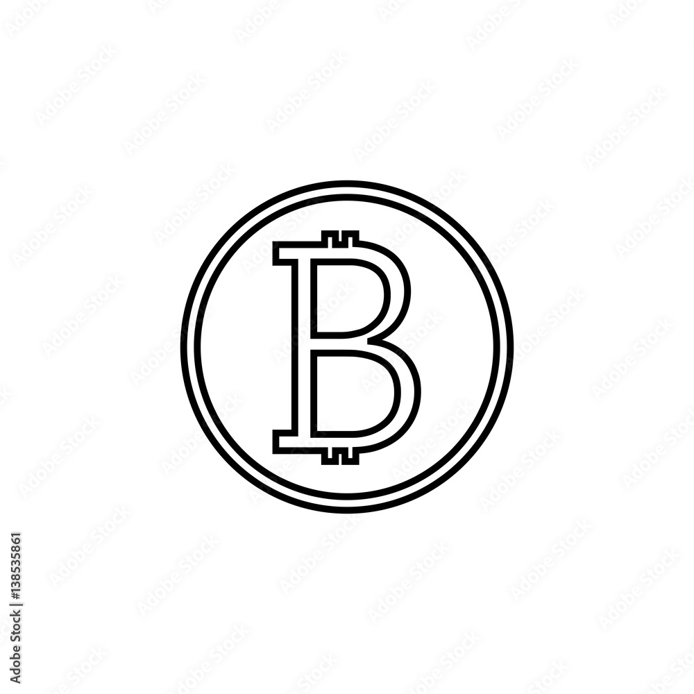 Bitcoin line icon, finance and business, bitcoin sign vector graphics, a linear pattern on a white background, eps 10. Bitcoin line icon, finance and business, bitcoin sign vector graphics, a linear pattern on a white background, eps 10.