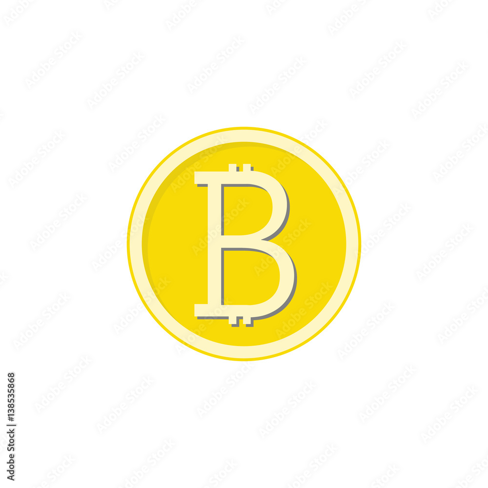 Gold bitcoin flat icon, finance and business, bitcoin sign vector graphics, a colorful solid pattern on a white background, eps 10. Gold bitcoin flat icon, finance and business, bitcoin sign vector graphics, a colorful solid pattern on a white background, eps 10.