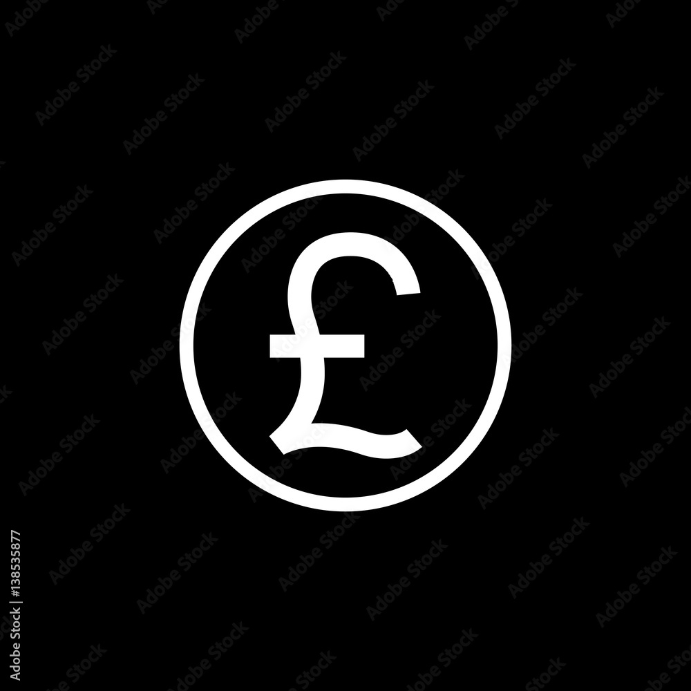 Pound sterling coin solid icon, finance and business, Pound sign vector graphics, a filled pattern on a black background, eps 10. Pound sterling coin solid icon, finance and business, Pound sign vector graphics, a filled pattern on a black background, eps 10.