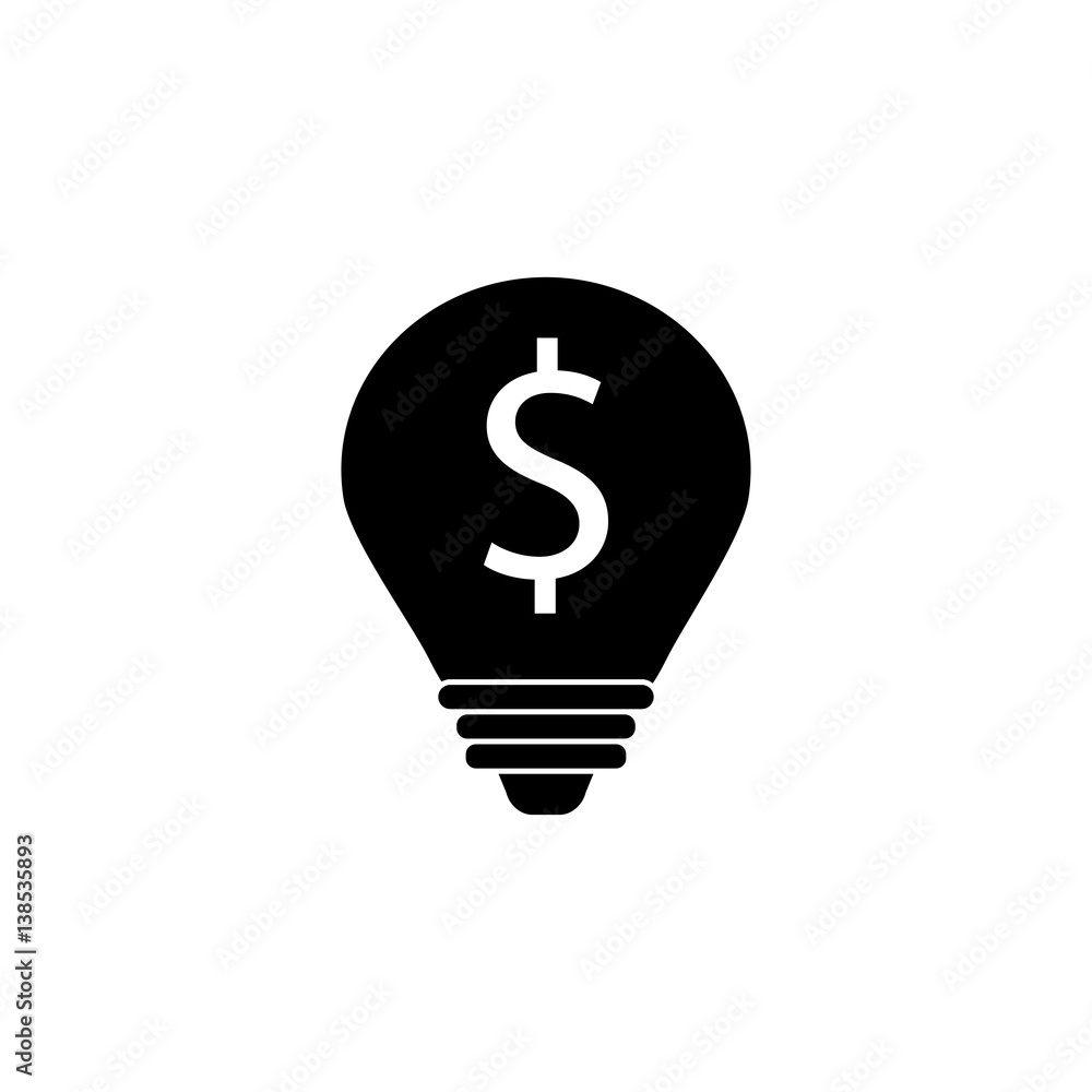 Business idea solid icon, finance and business, lightbulb with dollar sign vector graphics, a filled pattern on a white background, eps 10. Business idea solid icon, finance and business, lightbulb with dollar sign vector graphics, a filled pattern on a white background, eps 10.