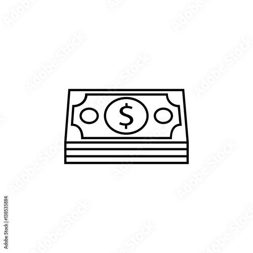 Bundle of money coin line icon, finance and business, dollars sign vector graphics, a linear pattern on a white background, eps 10.