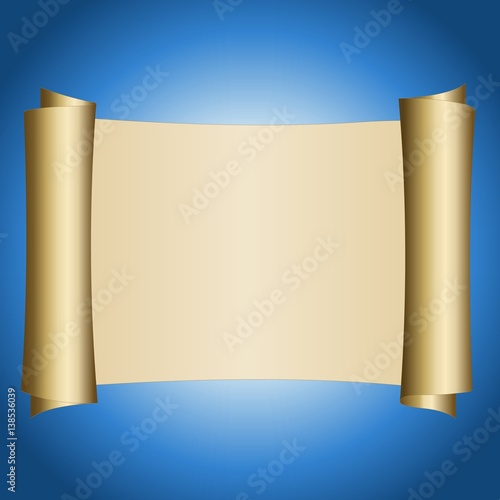 Parchemin sur fond bleu 