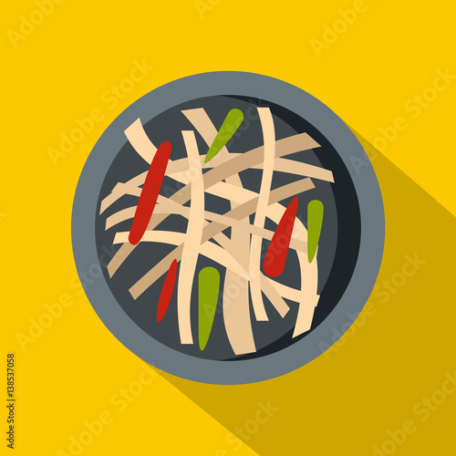 Asian salad icon, flat style photo