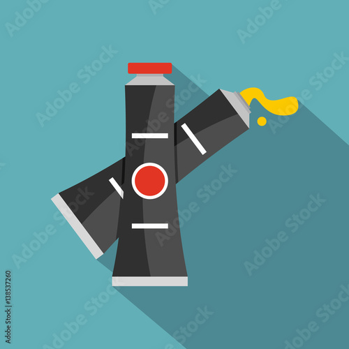 Oil paints icon, flat style