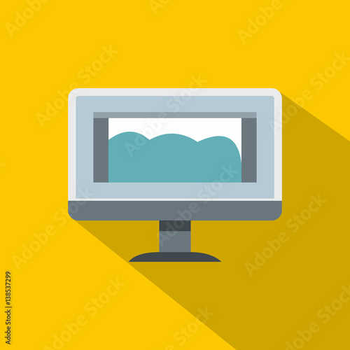 Drawing monitor icon, flat style