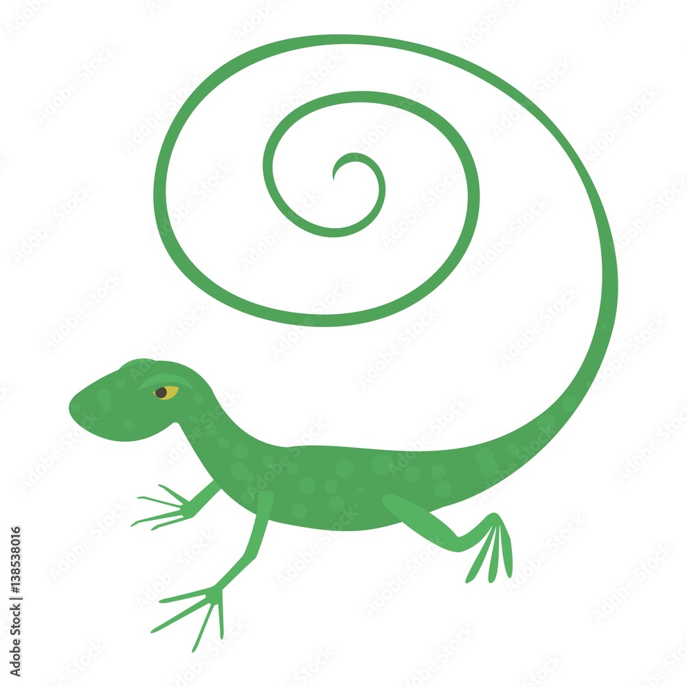 Obraz premium Fast lizard icon, cartoon style