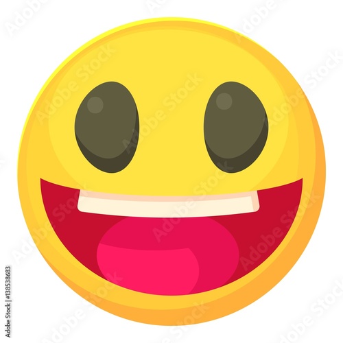 Laughing smiley icon, cartoon style
