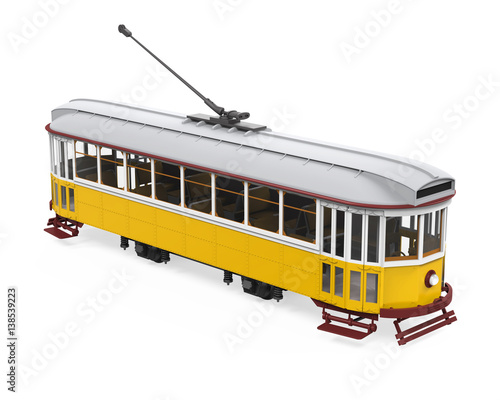 Vintage Tram Isolated