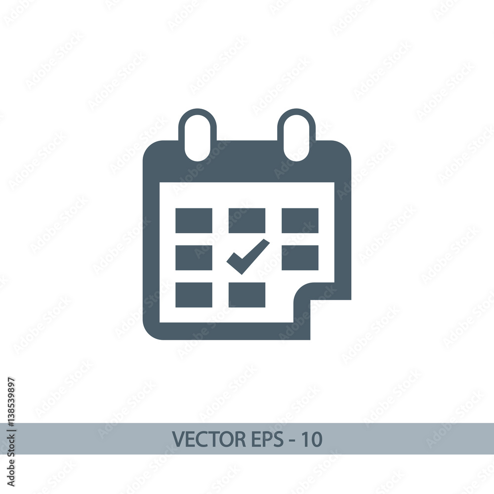 Calendar icon, vector illustration. Flat design style