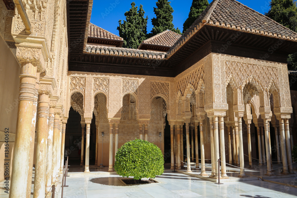The Court of the Lions in Alhambra, Granada, Spain
