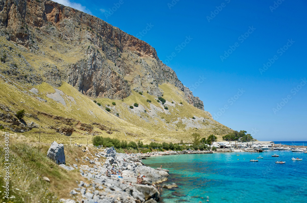 Lagoon in Riserva Naturale Di Capo Gallo, Mondello, Italy