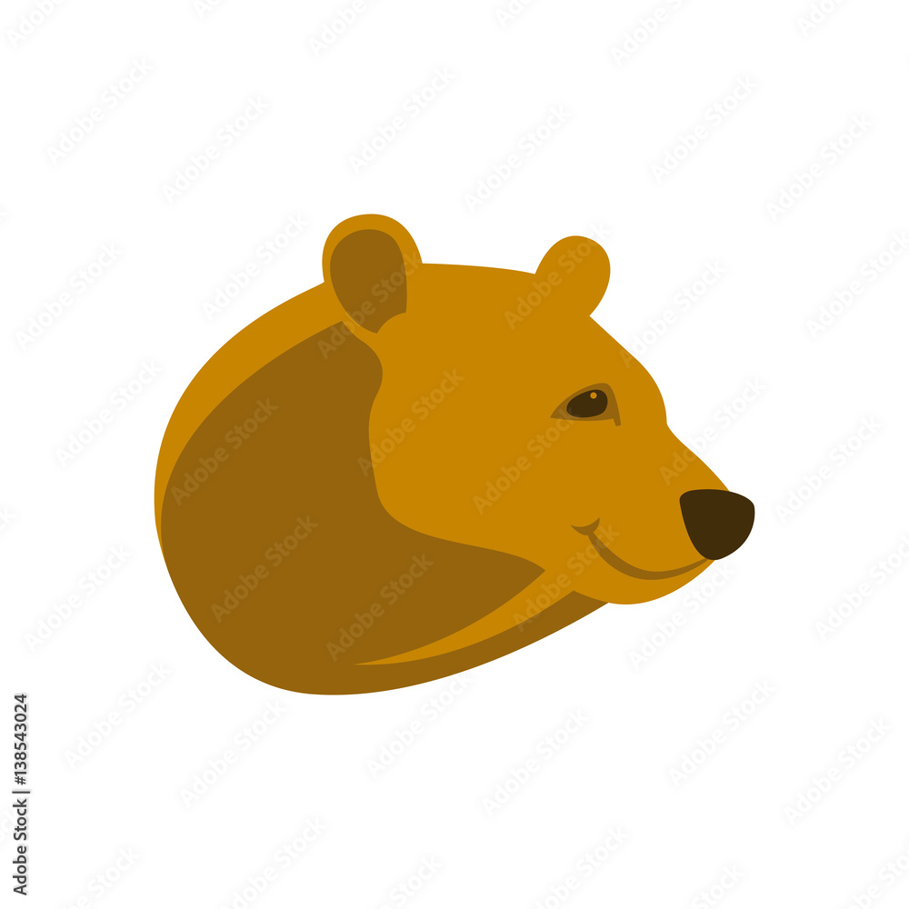 Naklejka premium Bear head vector illustration style Flat