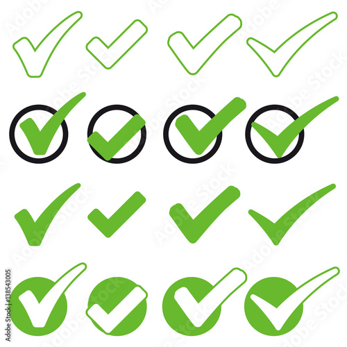 collection green check marks