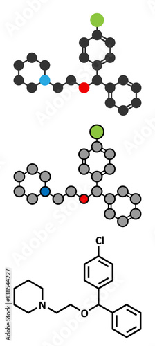 Cloperastine cough suppressant drug molecule.