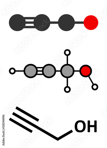 Propargyl alcohol molecule. photo