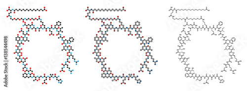 Semaglutide diabetes drug molecule (incretin agonist).