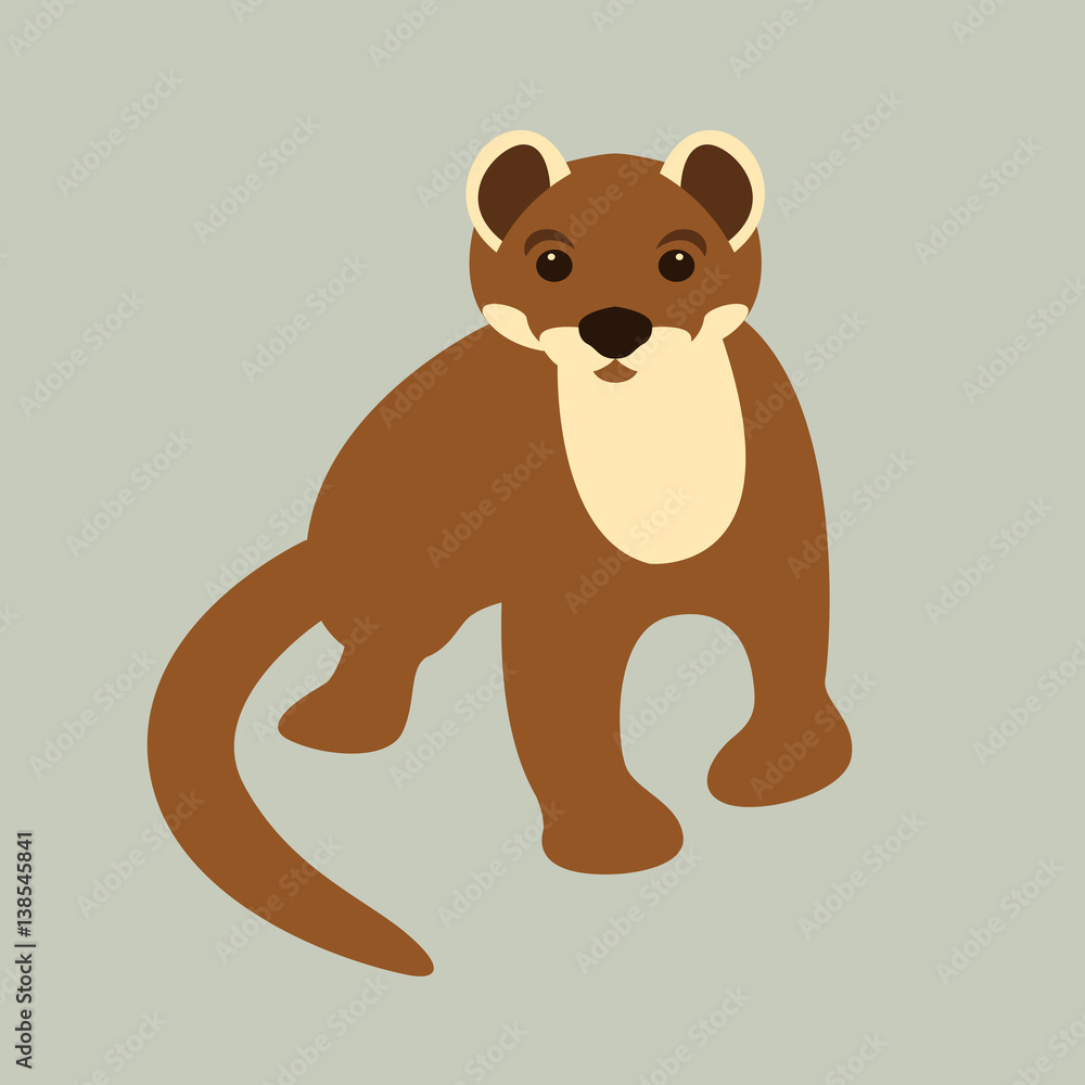 Obraz premium weasel vector illustration style Flat